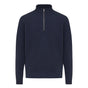 Sweatshirt unisexe zippé bleu marine, vue de face sans marquage - Navy