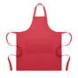 Tablier ajustable à deux poches rouge, vue de face - Rouge