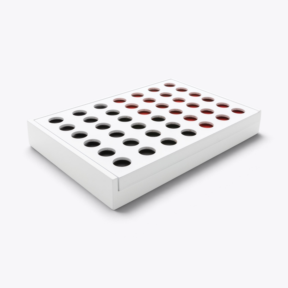 Jeu d’alignement 4-en-ligne blanc fermé, vue trois quarts