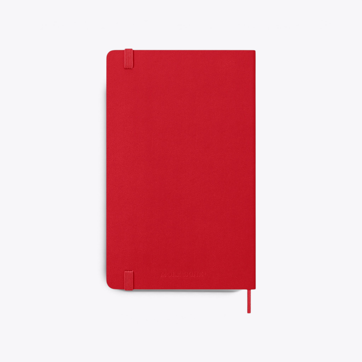 Agenda Moleskine rouge fermé, vue arrière