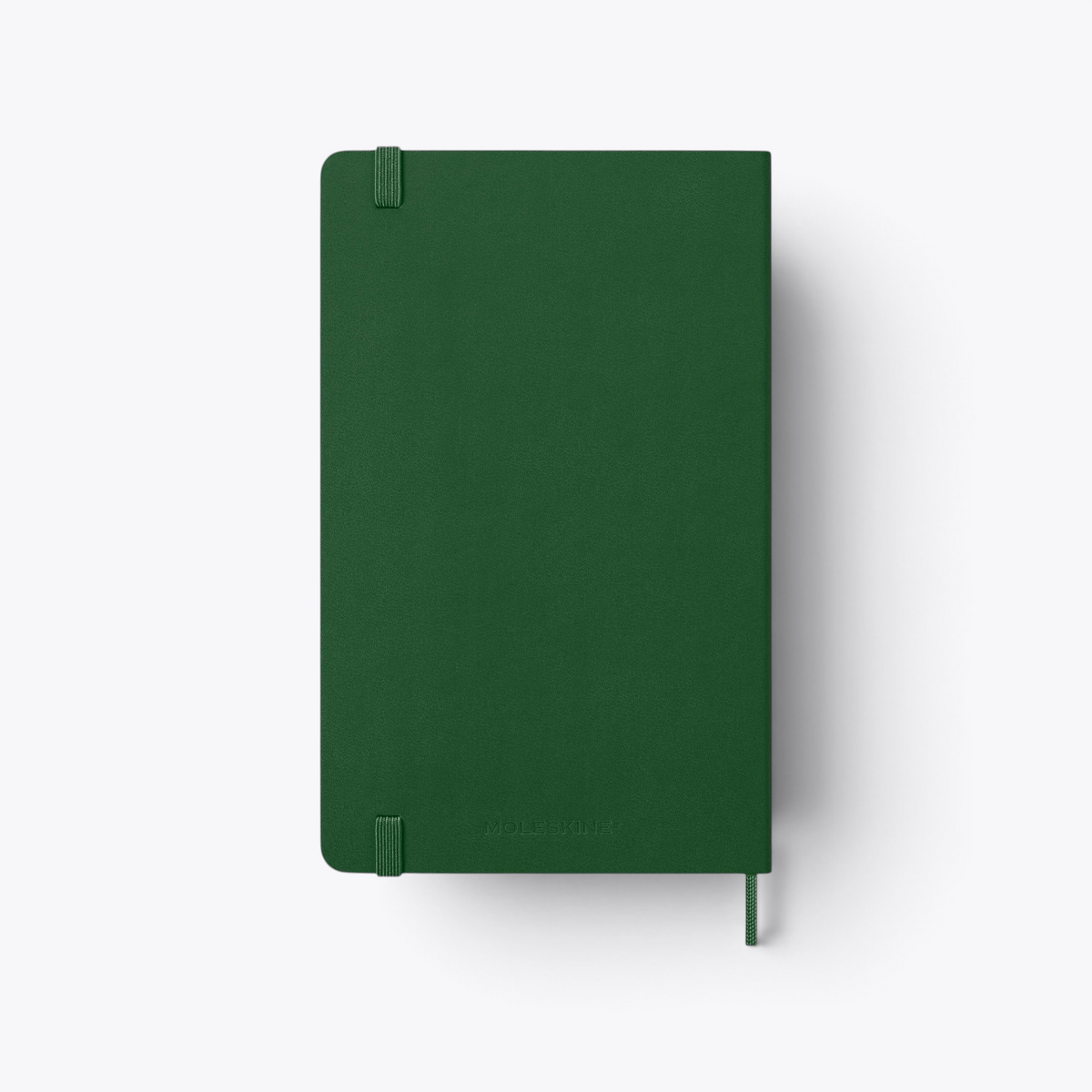 Agenda Moleskine vert fermé, vue arrière