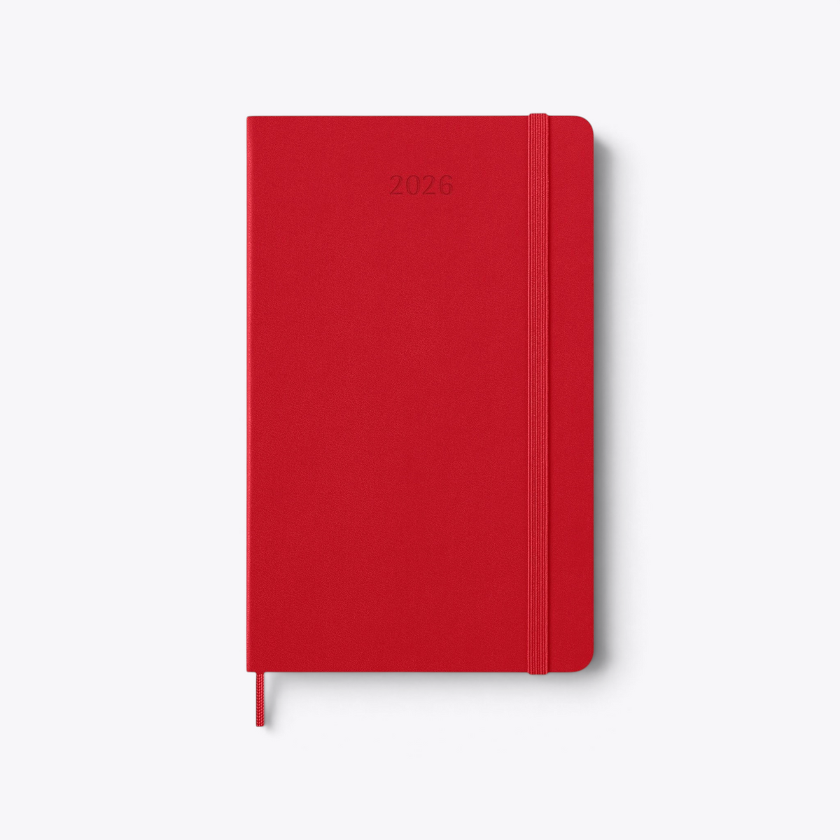 Agenda Moleskine rouge fermé, vue de face