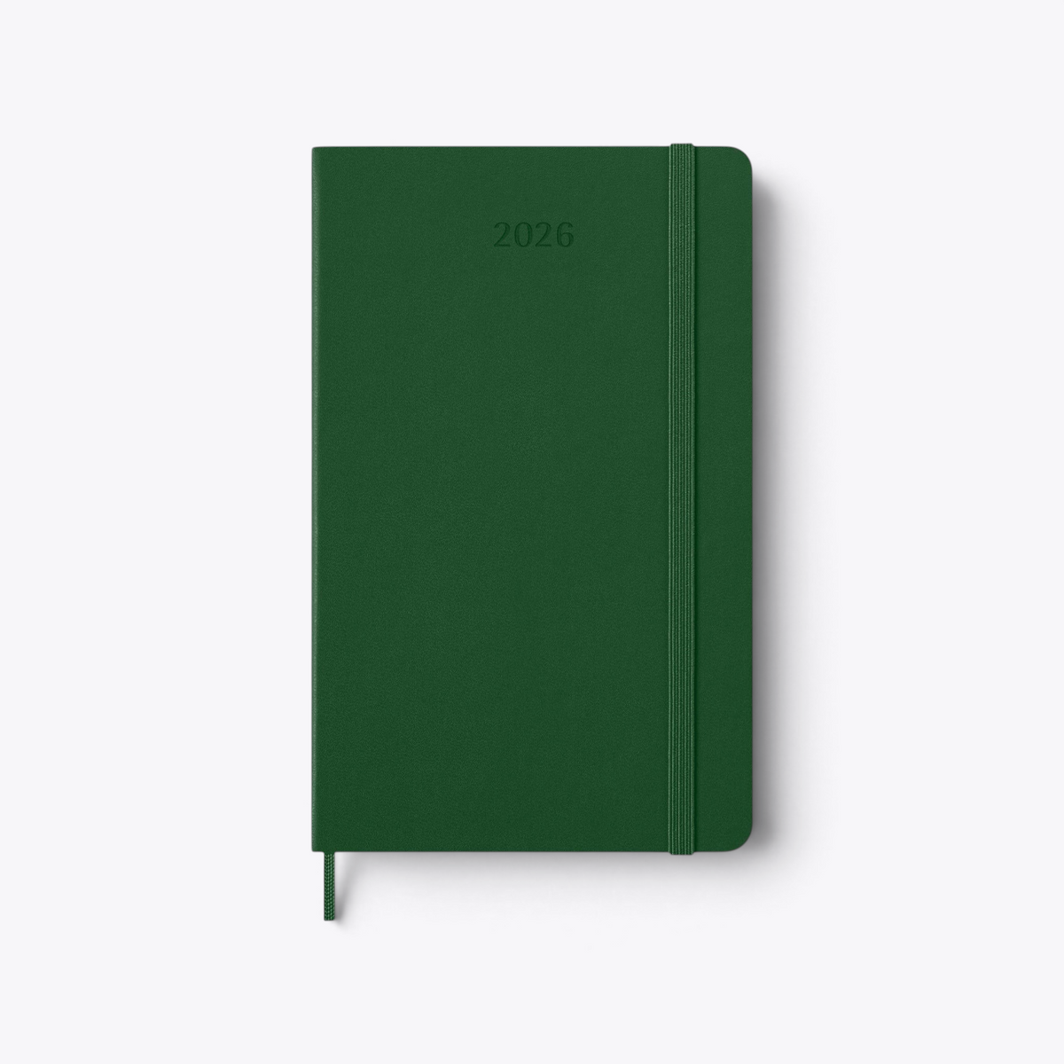 Agenda Moleskine vert fermé, vue de face