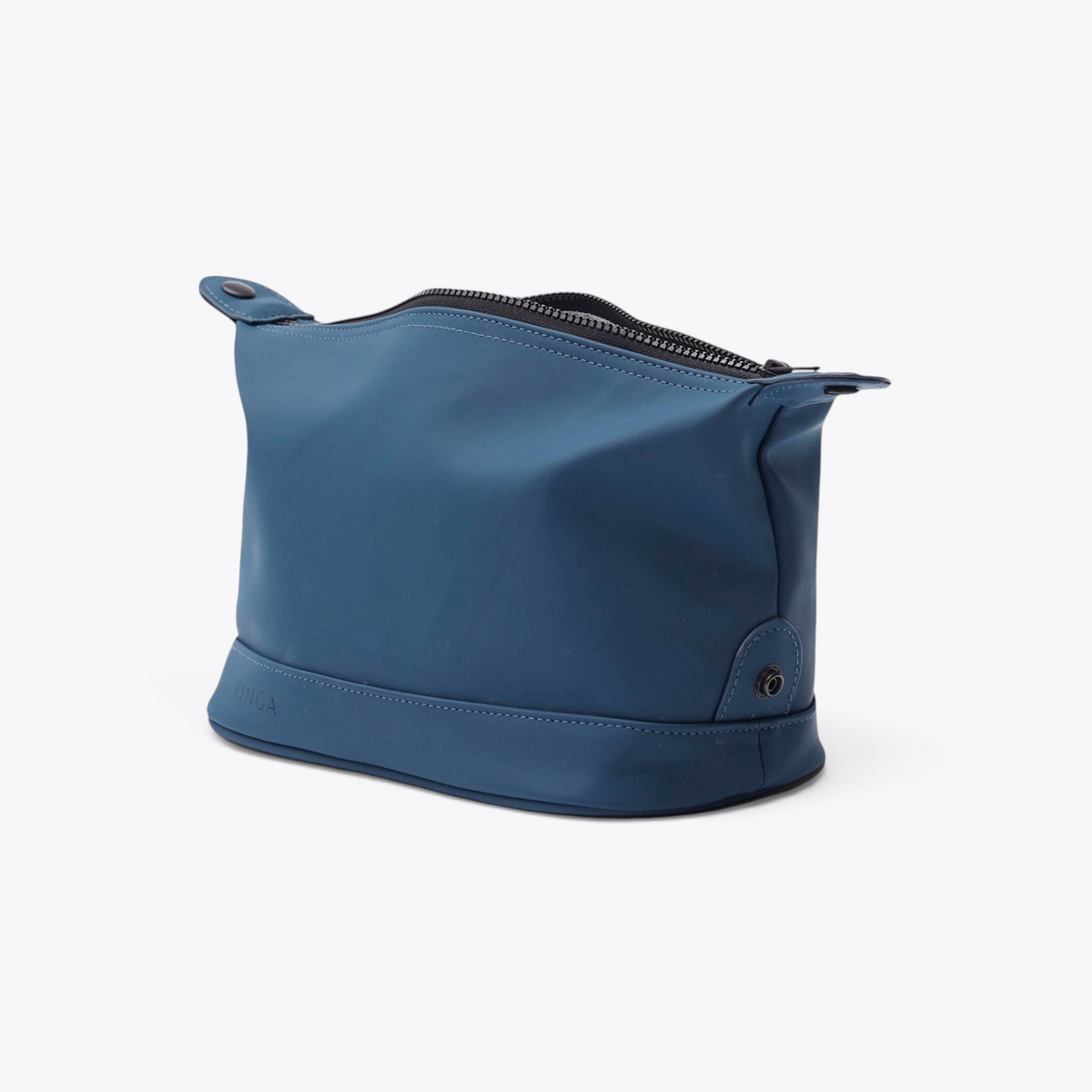 Trousse de toilette imperméable bleue, vue trois quarts