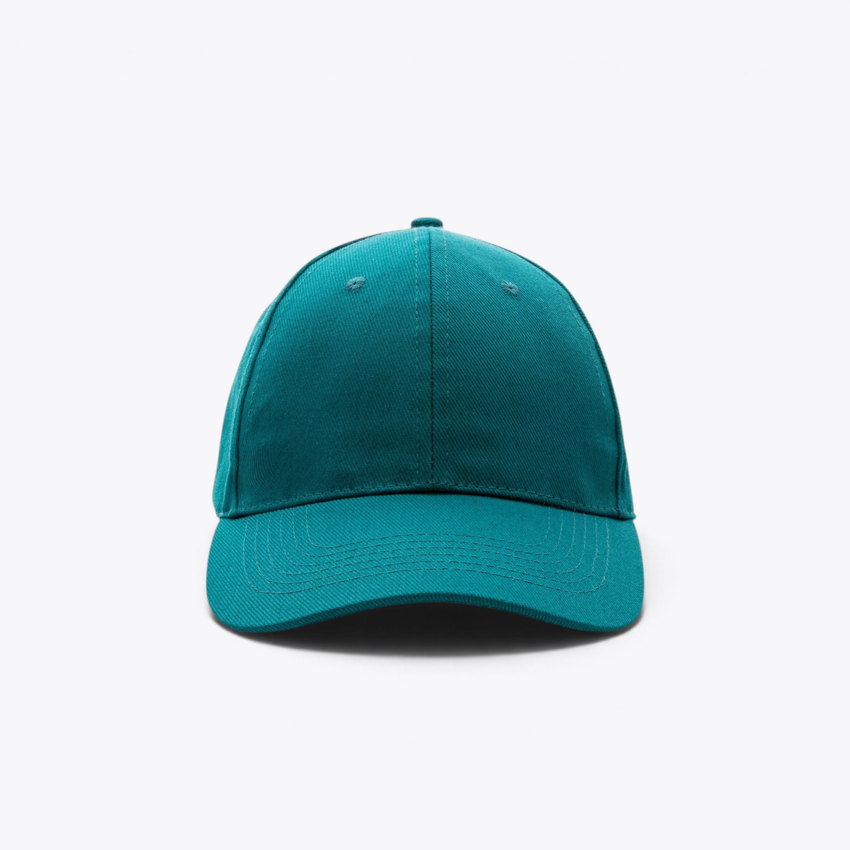 Casquette bleu sarcelle, vue de face