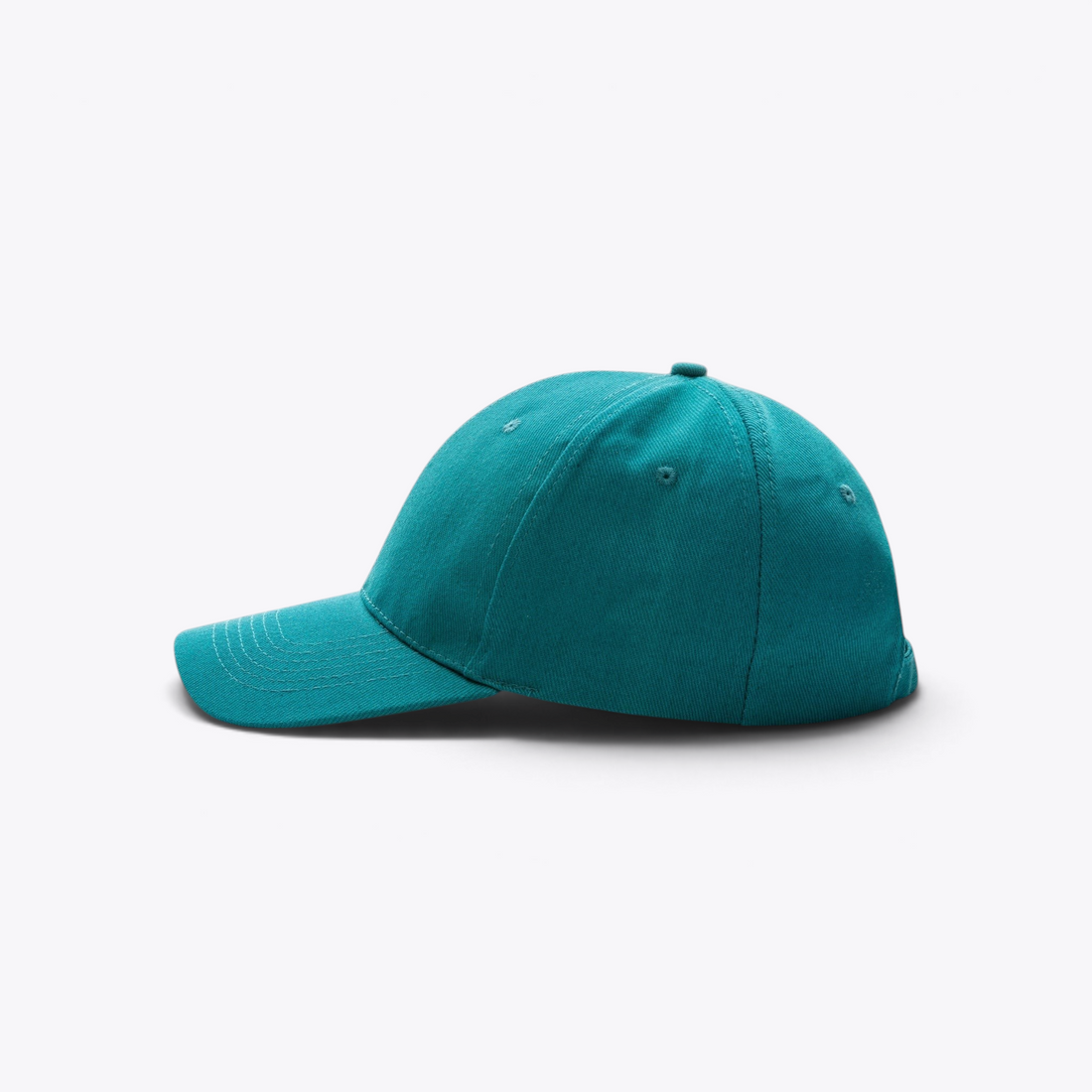 Casquette bleu sarcelle, vue de profil gauche