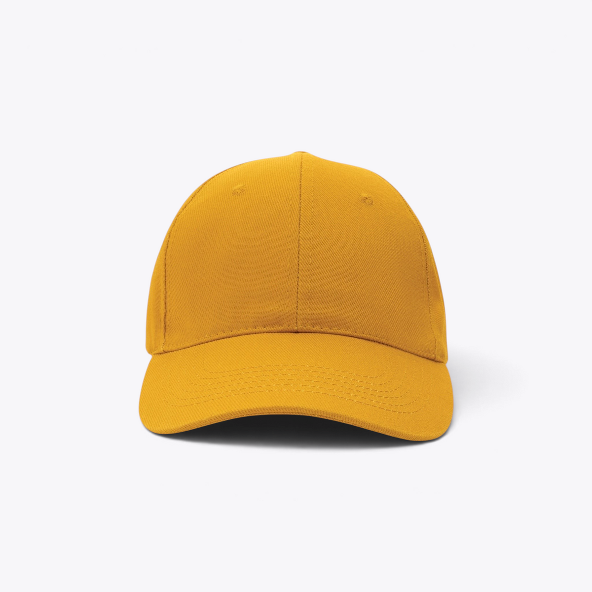 Casquette jaune moutarde, vue de face