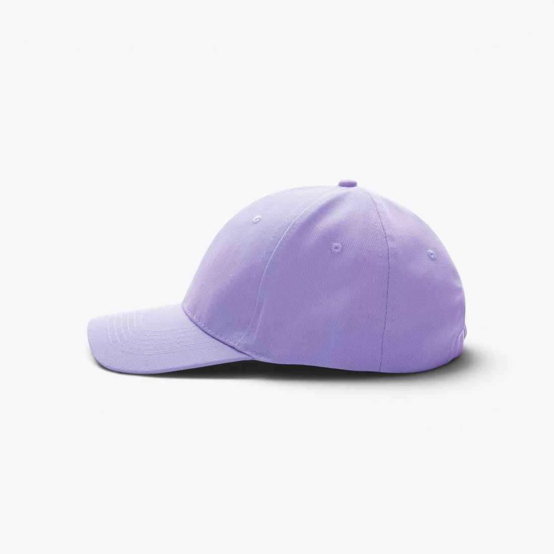 Casquette violette, vue de profil gauche