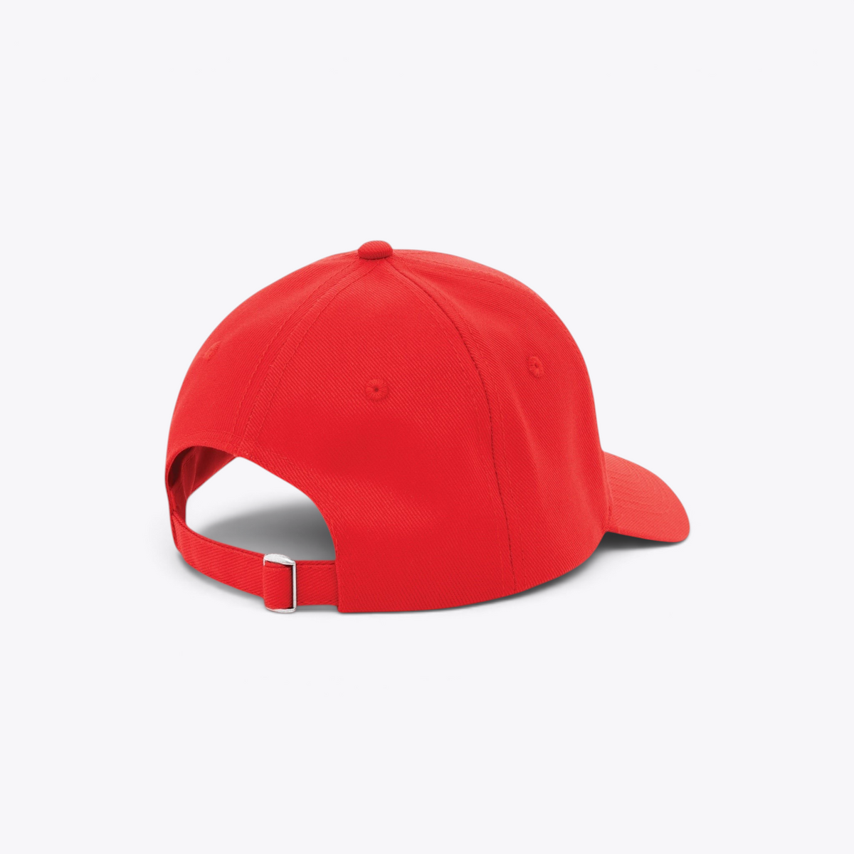 Casquette rouge, vue arrière trois quarts