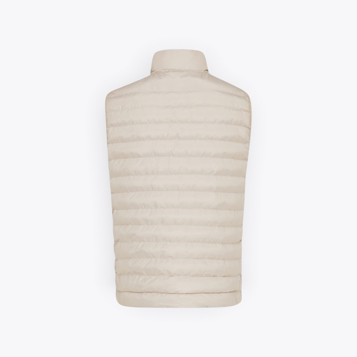 Veste matelassée beige sans manches pour homme, vue de dos
