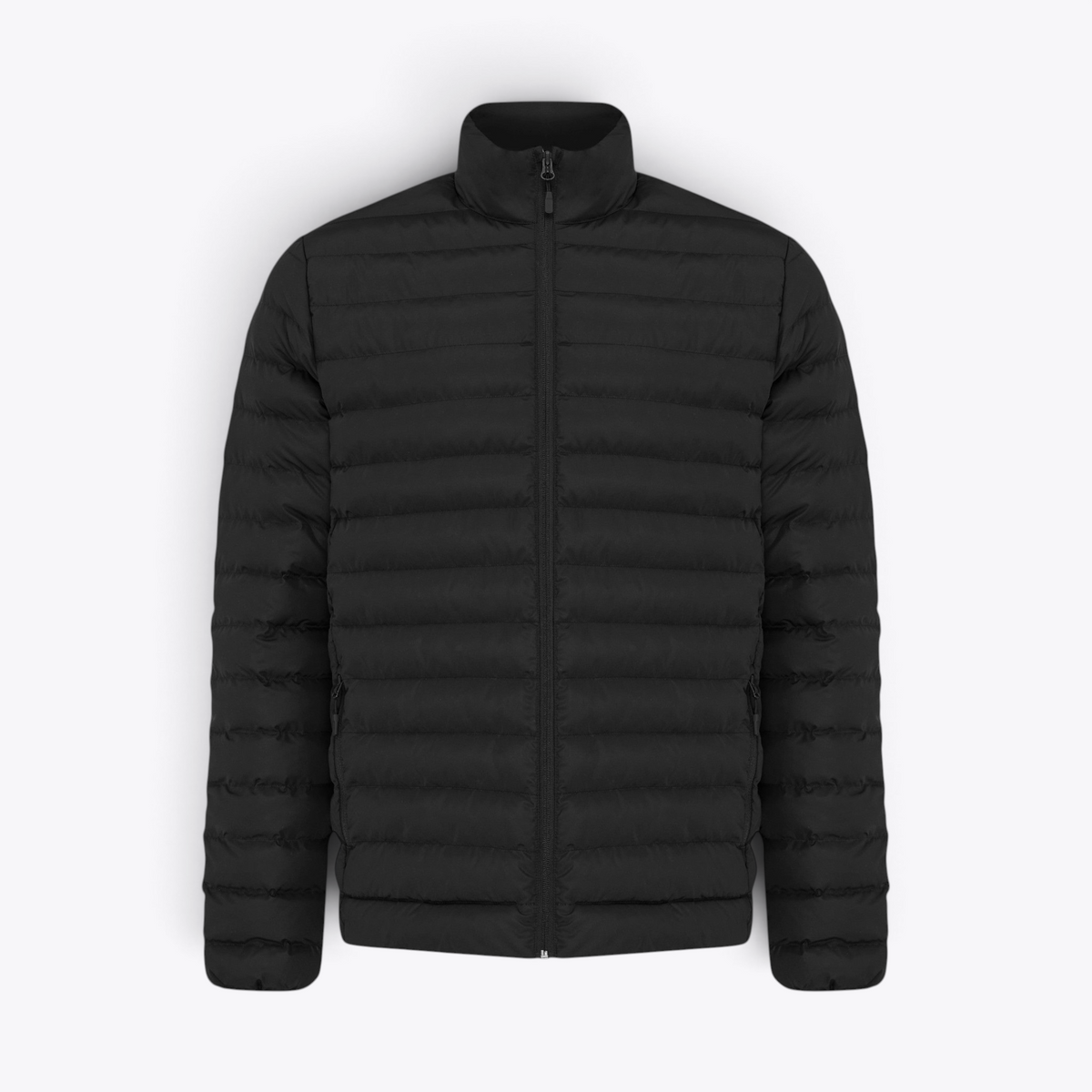 Veste matelassée noire à manches longues pour homme, vue de face