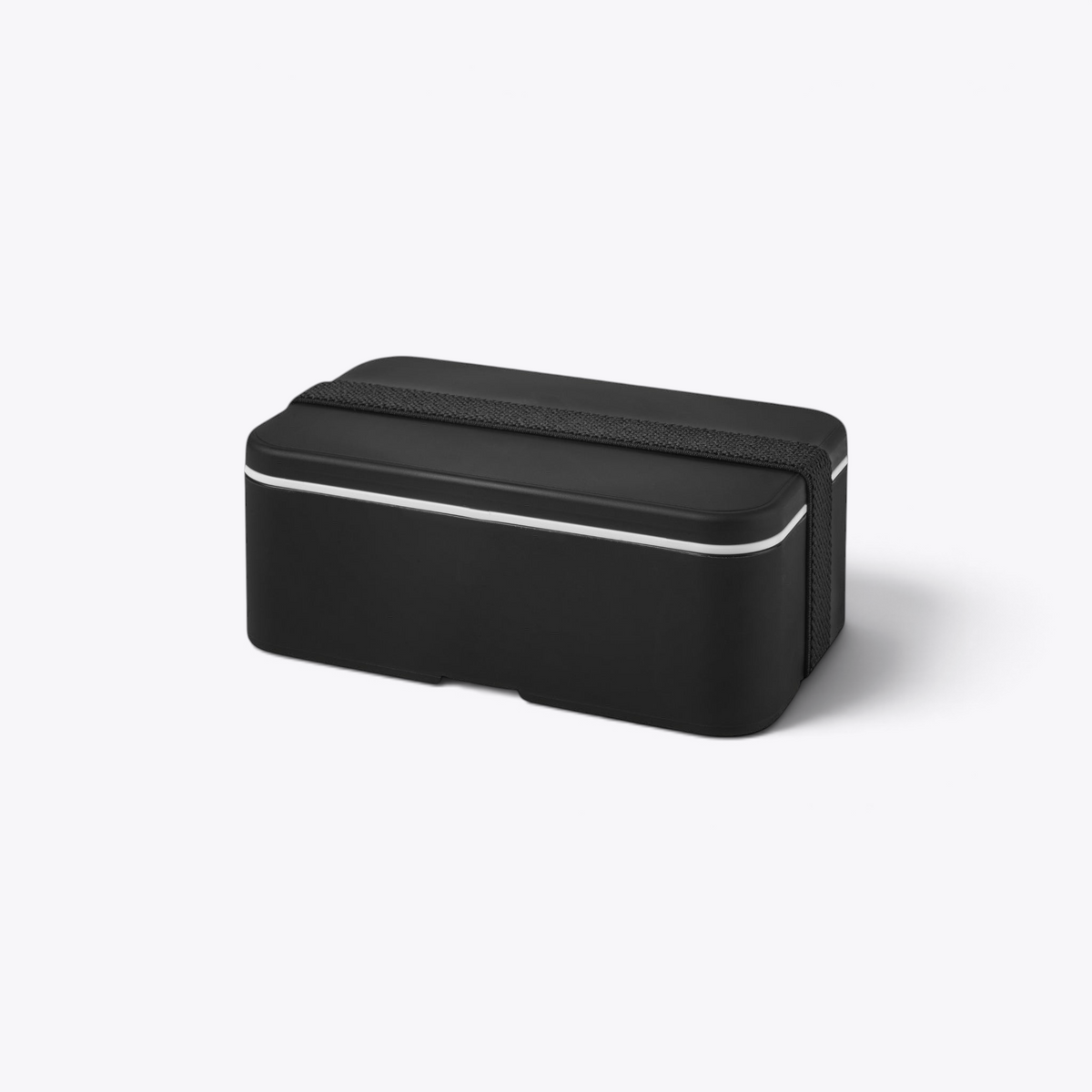 Lunchbox Bento Bloc Simple noire fermée, vue trois quarts
