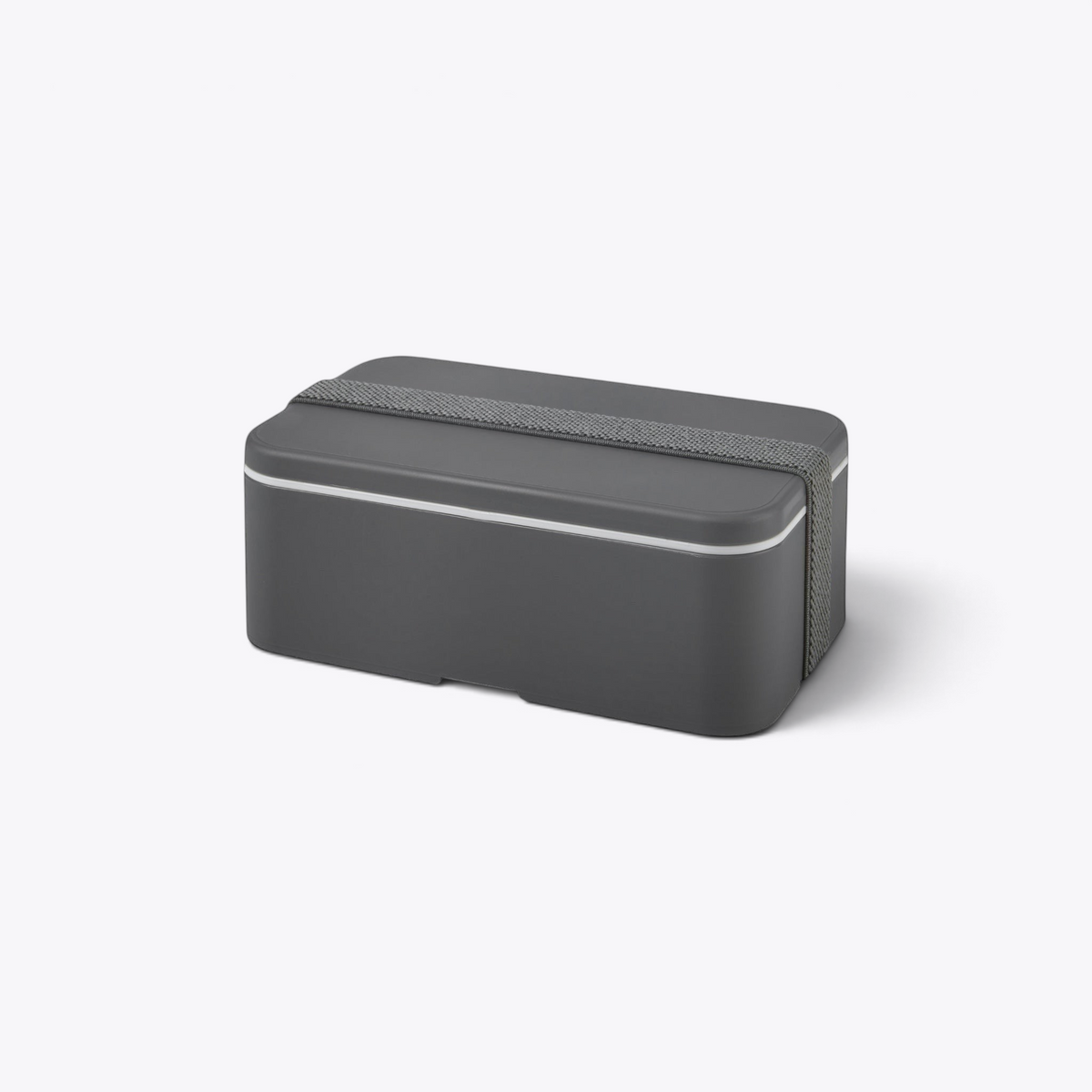 Lunchbox Bento Bloc Simple grise fermée, vue trois quarts