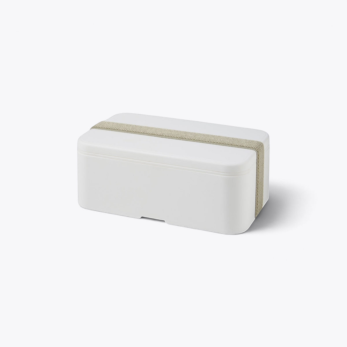 Lunchbox Bento Bloc Simple blanche fermée, vue trois quarts