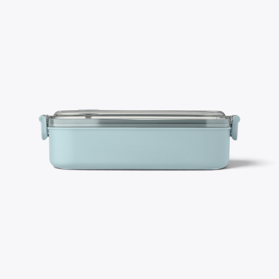 Lunchbox bleu clair fermée, vue de profil