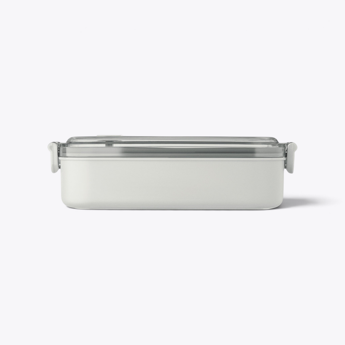 Lunchbox blanche fermée, vue de profil