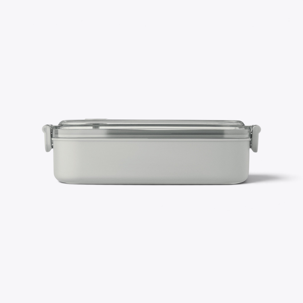 Lunchbox grise fermée, vue de profil