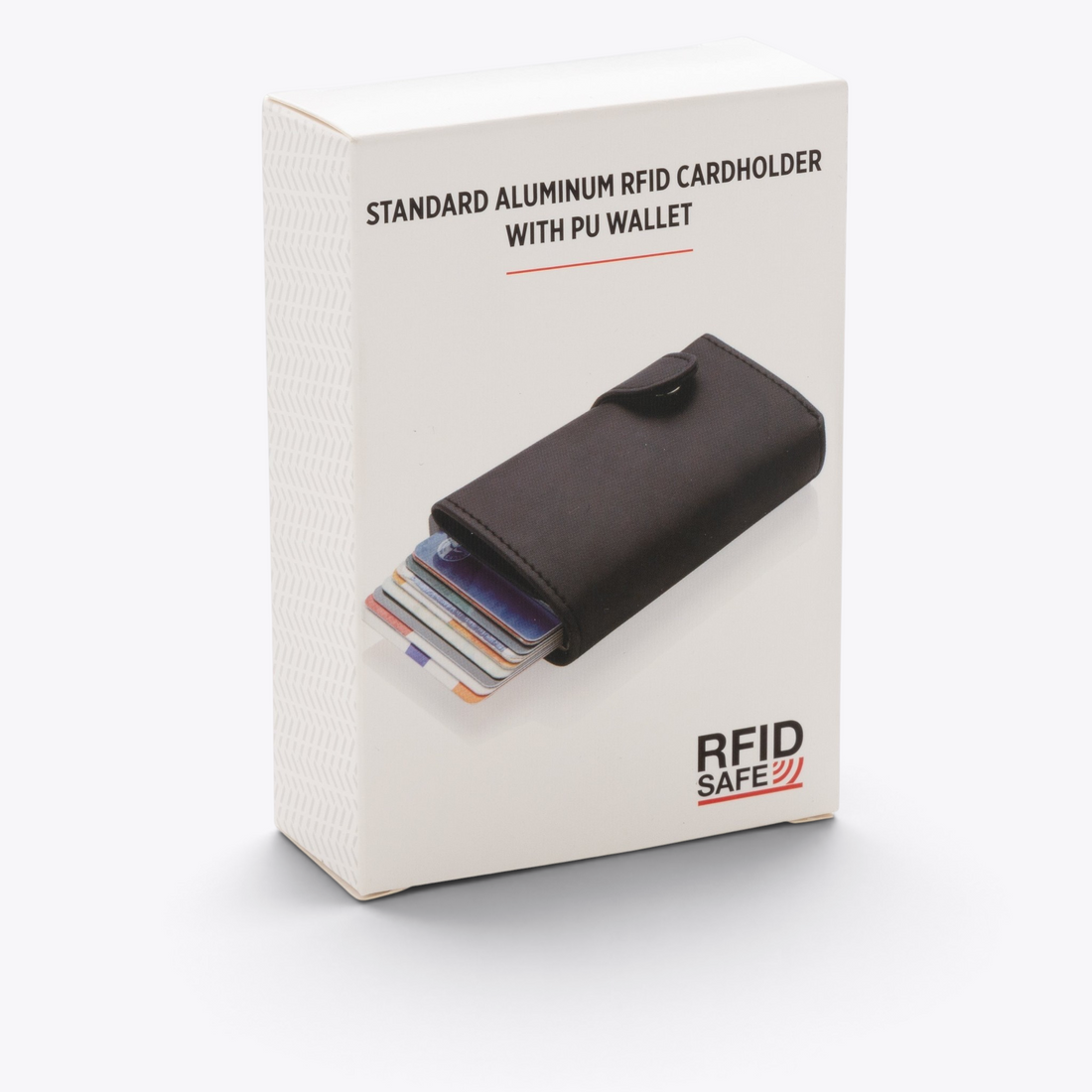 Emballage du porte-cartes anti-RFID noir en aluminium et PU