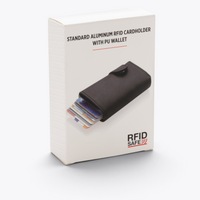 Emballage du porte-cartes anti-RFID noir en aluminium et PU