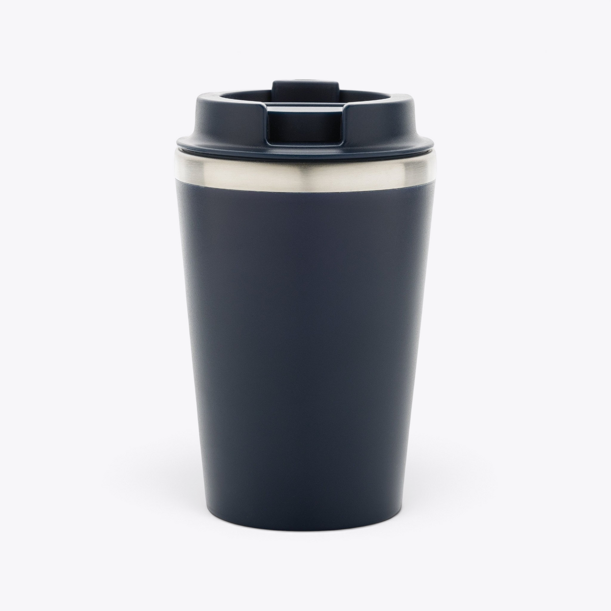 Mug isotherme 350 ml en acier recyclé bleu marine, vue arrière
