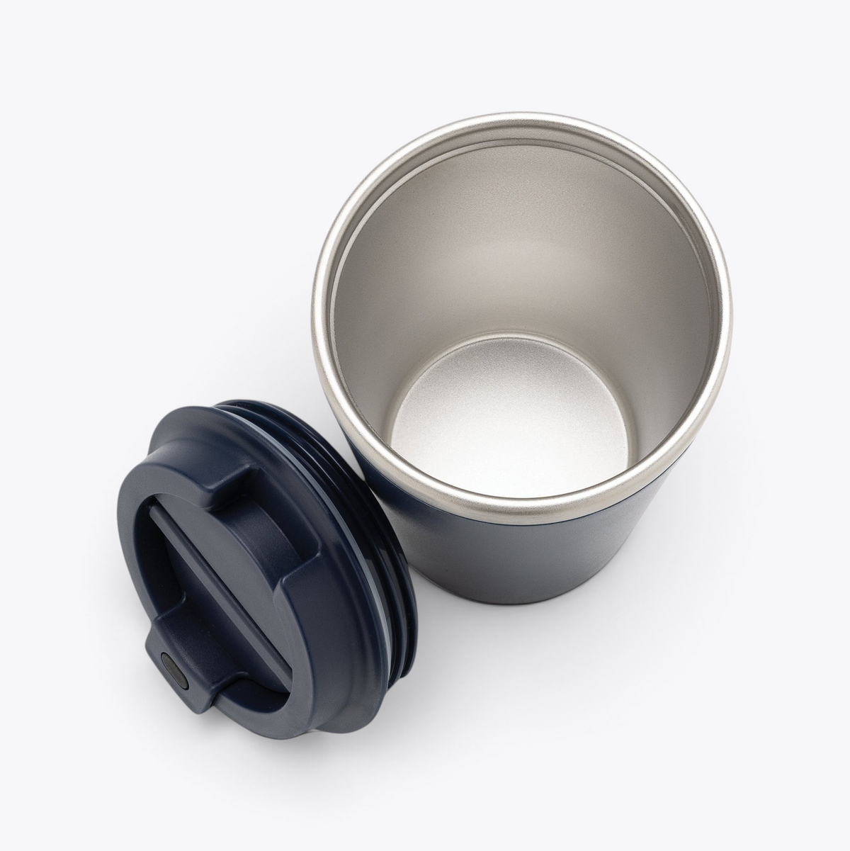 Mug isotherme Java 350 ml bleu marine ouvert, vue intérieure