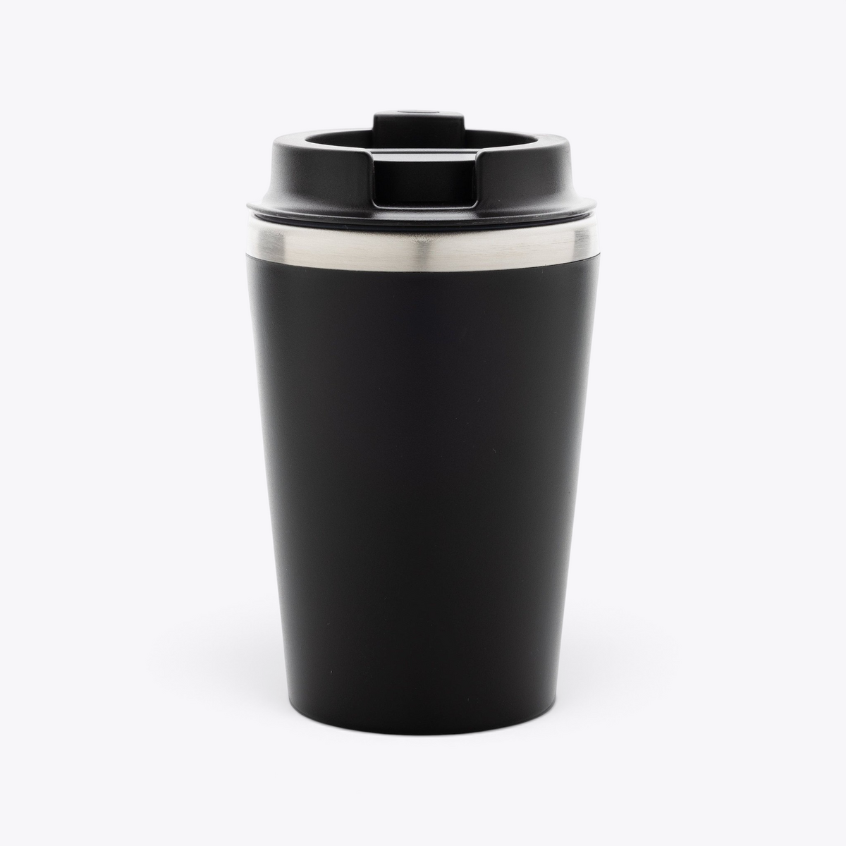 Mug isotherme 350 ml en acier recyclé noir, vue arrière