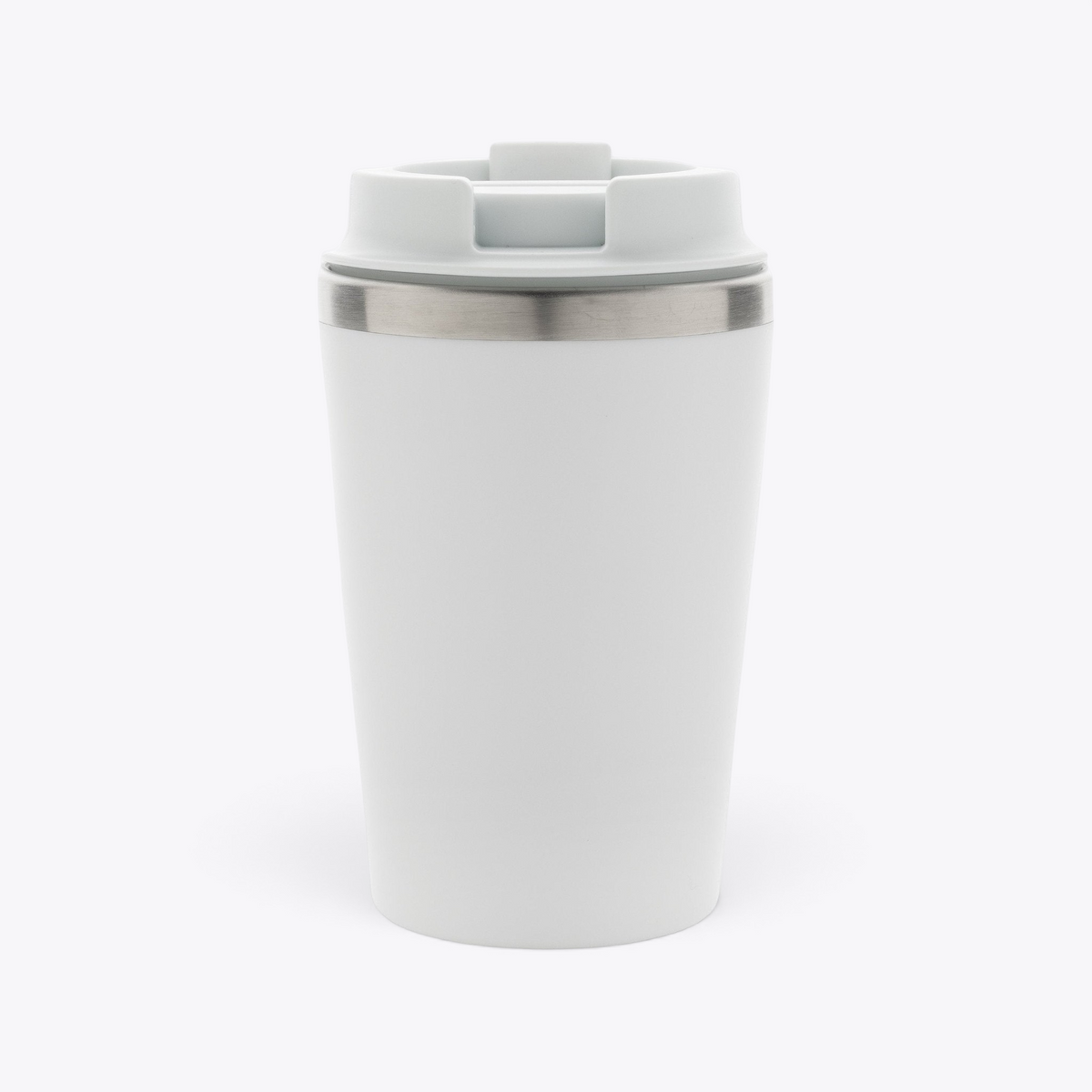 Mug isotherme 350 ml en acier recyclé blanc, vue arrière