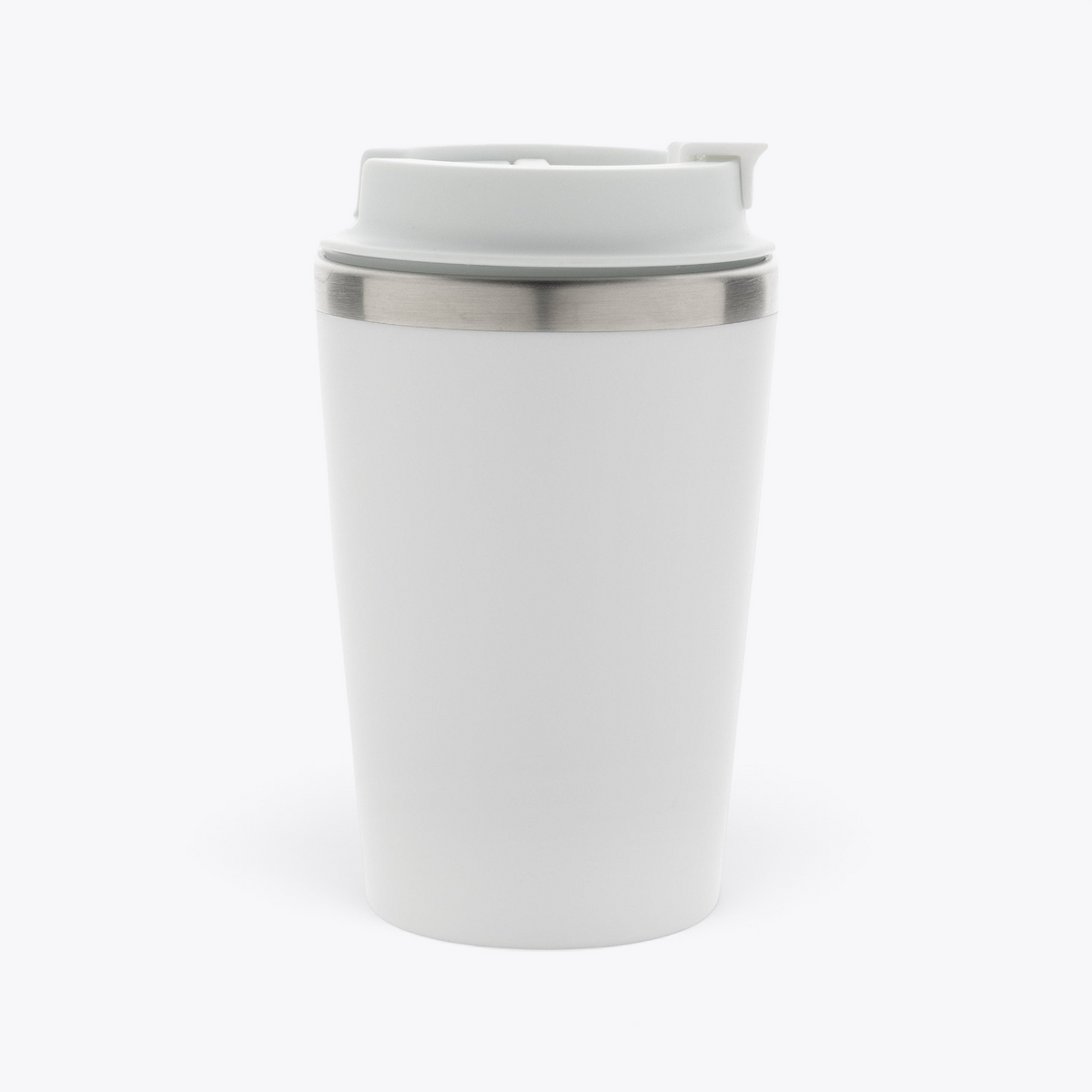 Mug isotherme 350 ml blanc, couvercle avec languette à droite