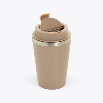 Mug isotherme Java grège, clapet ouvert