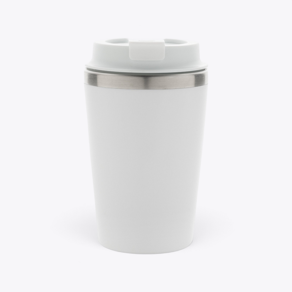 Mug isotherme 350 ml en acier recyclé blanc, vue de face