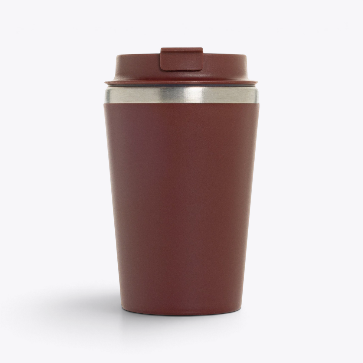 Mug isotherme 350 ml en acier recyclé rouge, vue de face