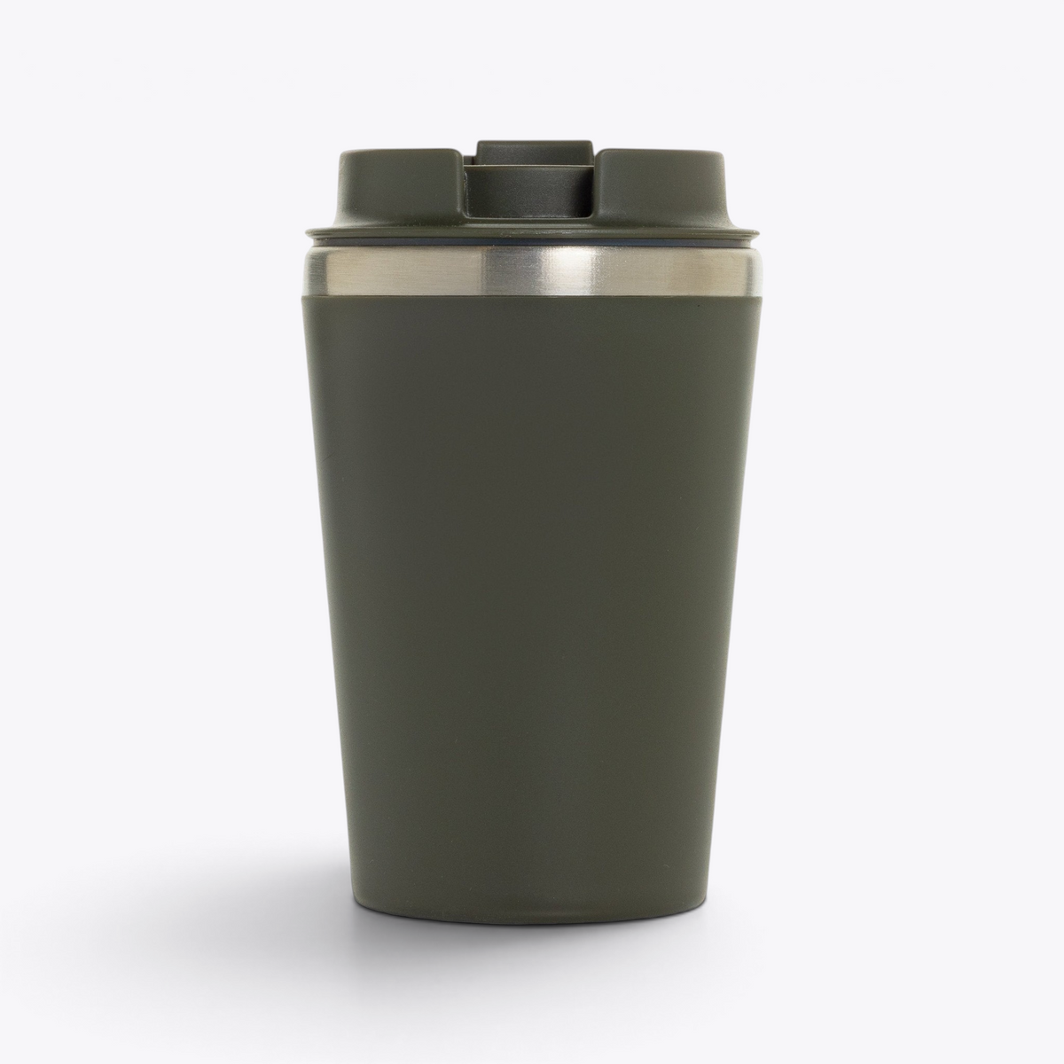 Mug isotherme 350 ml en acier recyclé vert, vue de face