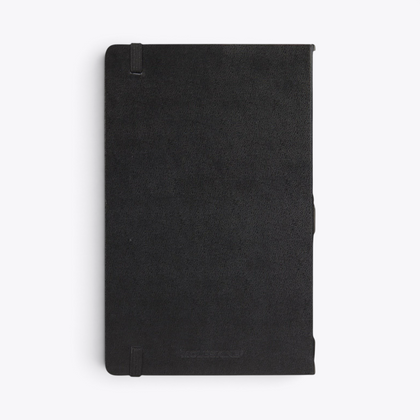 Carnet Moleskine noir fermé, vue arrière