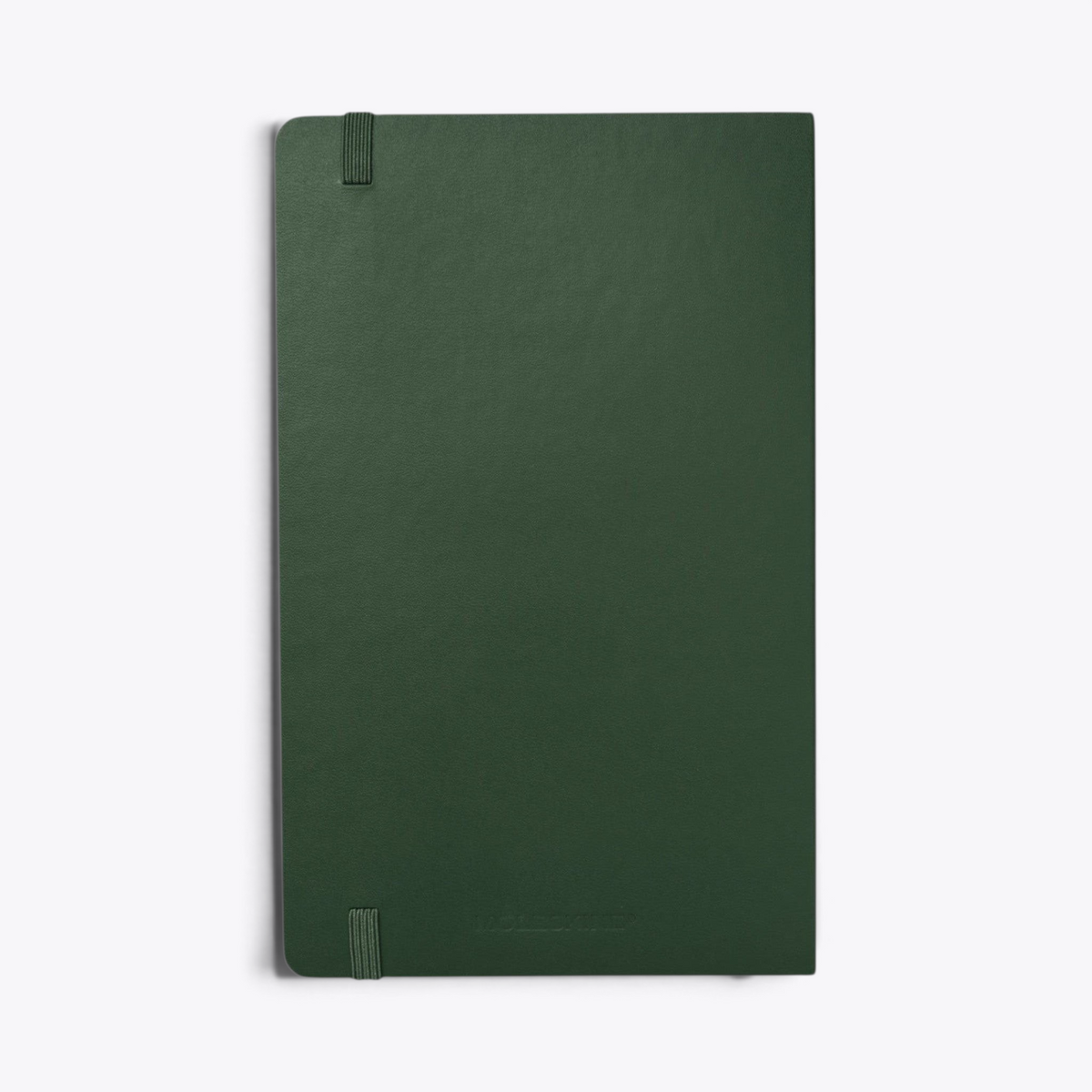 Carnet Moleskine vert fermé, vue arrière