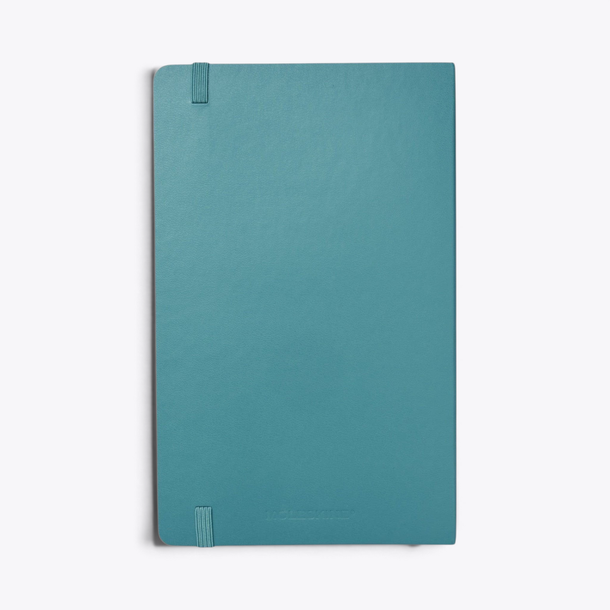 Carnet Moleskine turquoise fermé, vue arrière