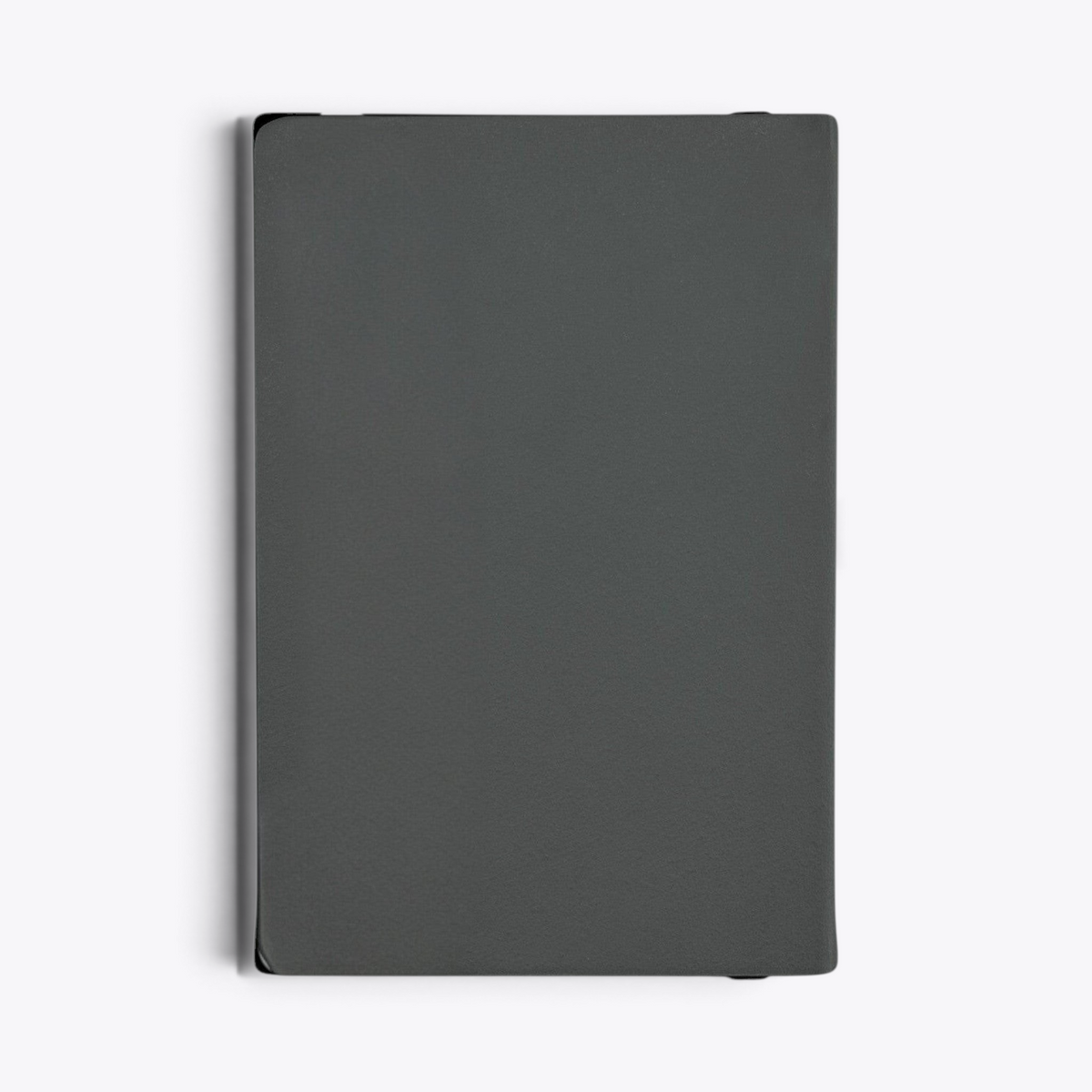Carnet de notes gris avec porte-stylo, vue arrière