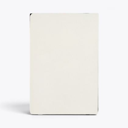 Carnet de notes blanc avec porte-stylo, vue arrière