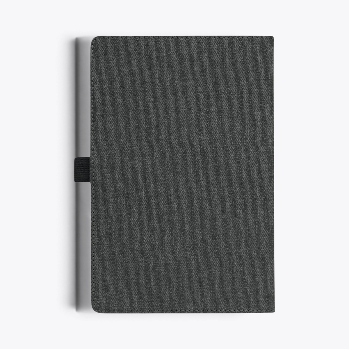 Carnet de notes avec poche frontale gris, vue arrière