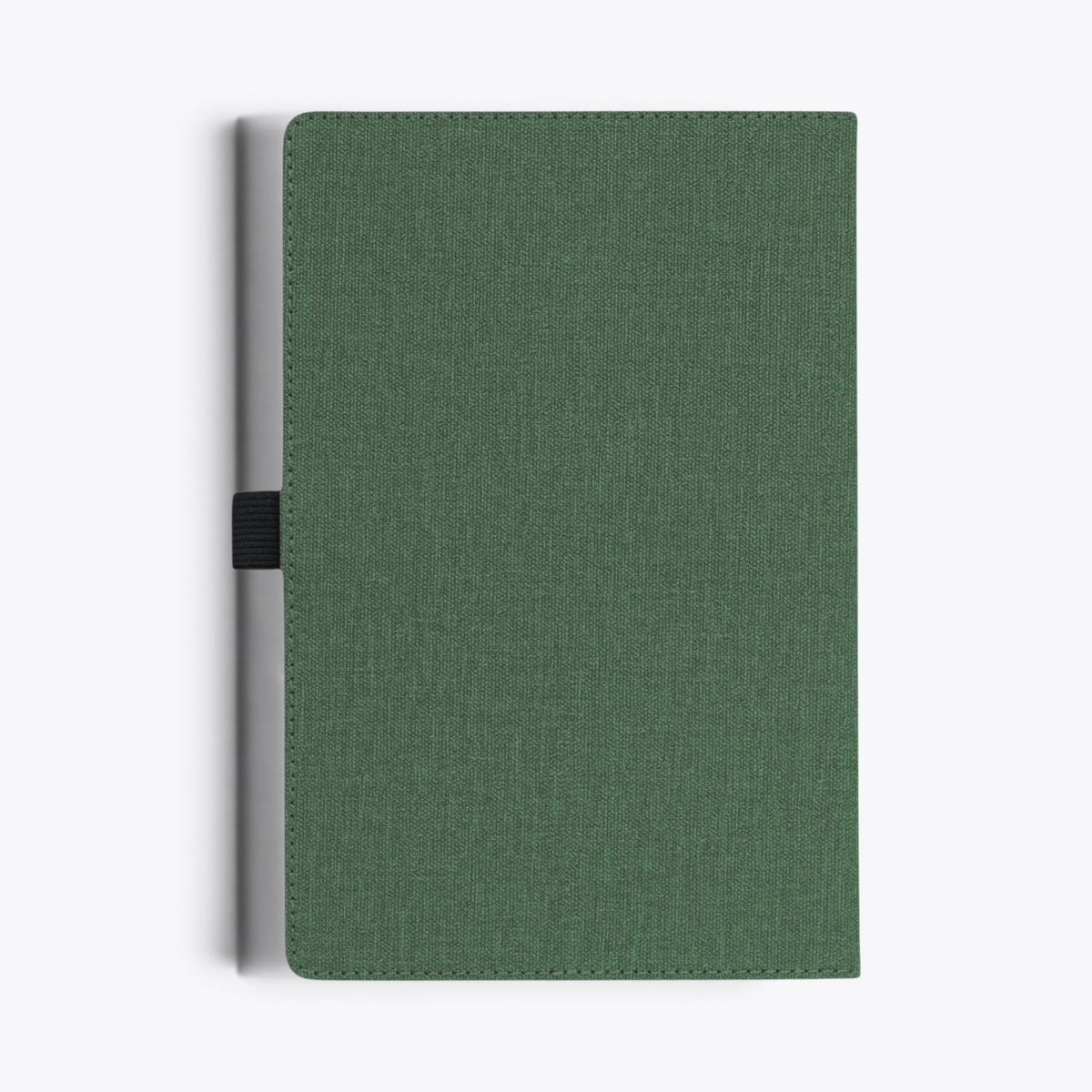 Carnet de notes avec poche frontale vert, vue arrière