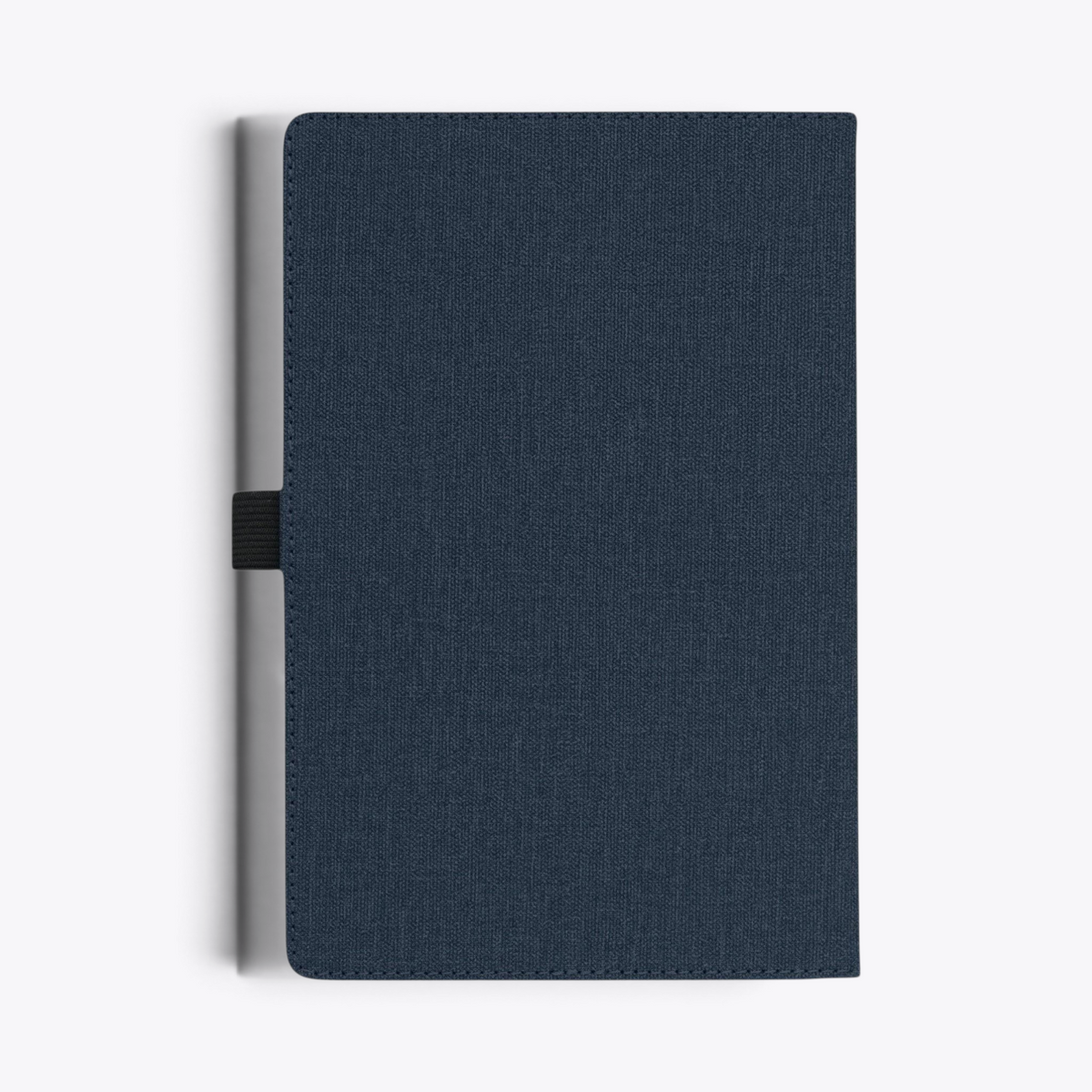 Carnet de notes avec poche frontale bleu marine, vue arrière