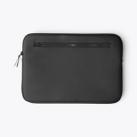 Pochette d’ordinateur gris anthracite avec poche zippée, vue de face