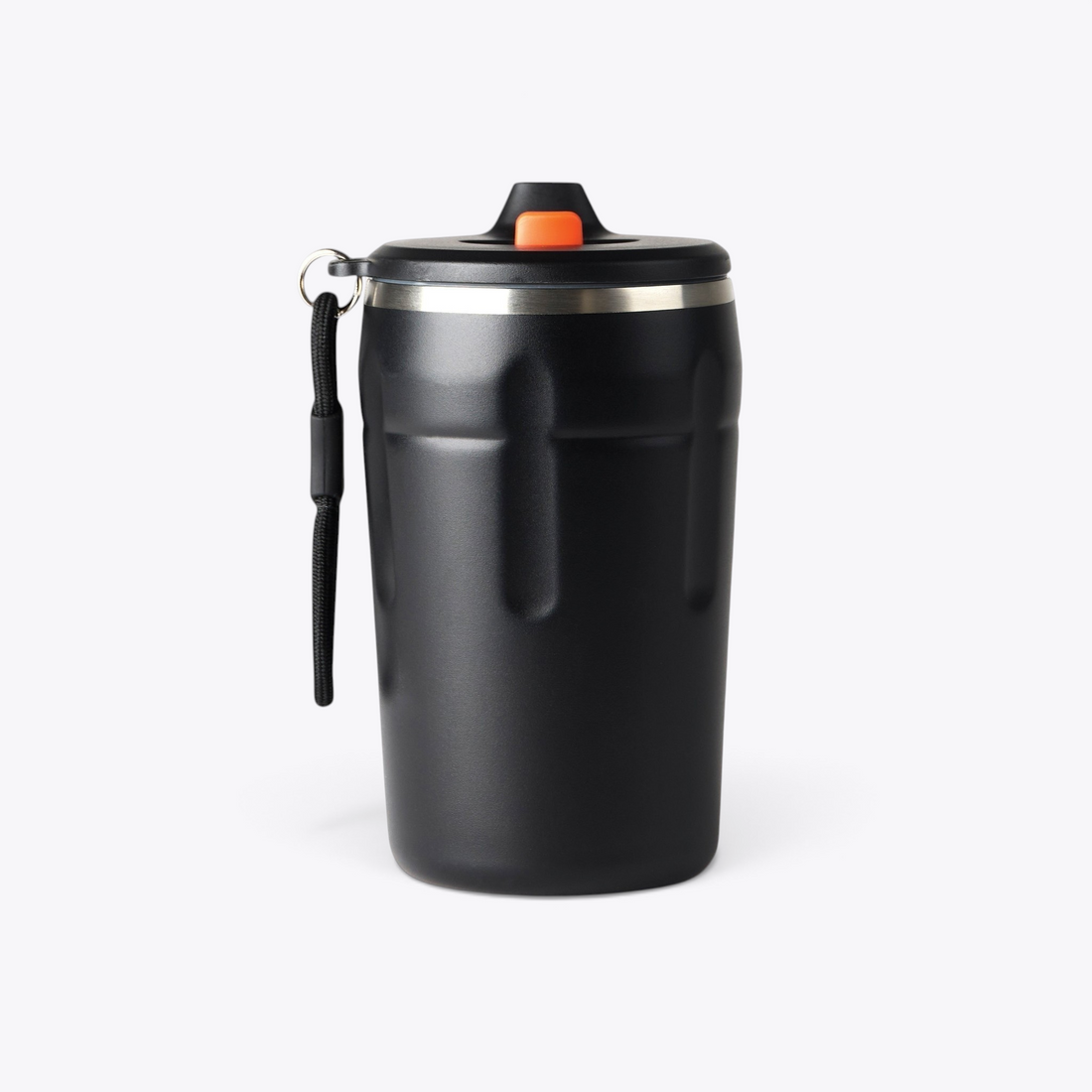 Tasse à café étanche 350ml Nordic Drift Trail RCS noir, vue avec curseur du couvercle