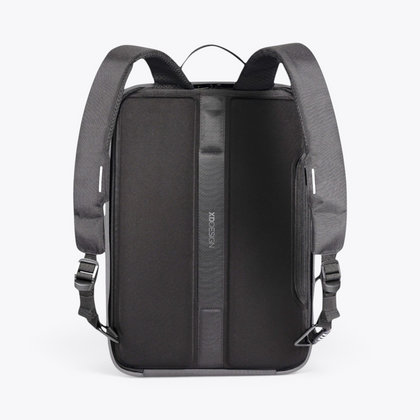 Bobby Bizz 2.0 sac à dos et sacoche antivol noir, vue avec ordinateur