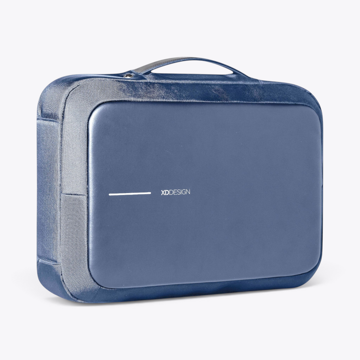Bobby Bizz 2.0 sac à dos et sacoche antivol bleu marine, vue en mode sacoche