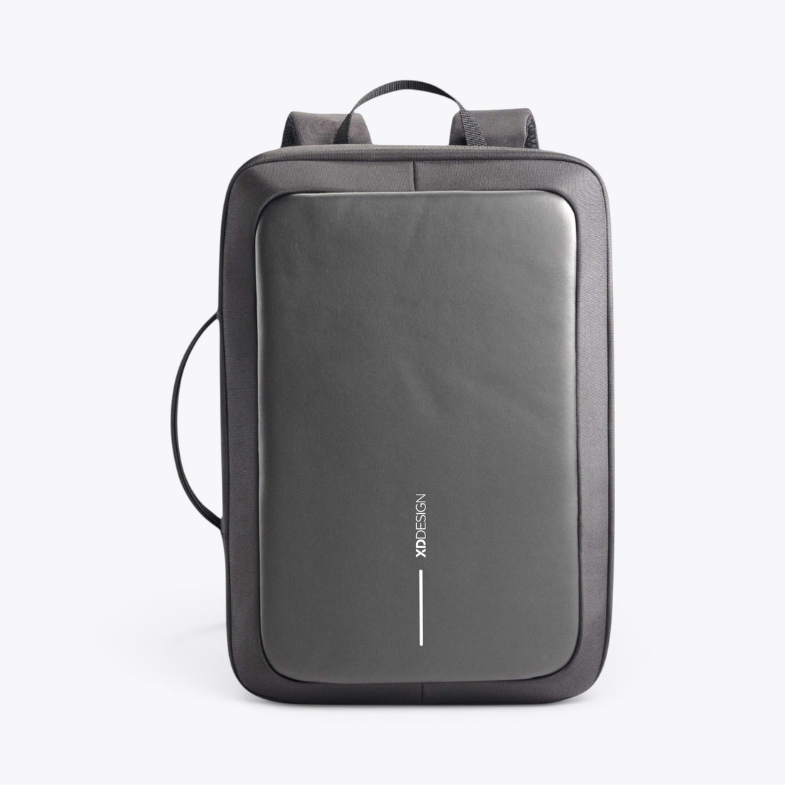 Bobby Bizz 2.0 sac à dos et sacoche antivol noir, vue de face en mode sac à dos