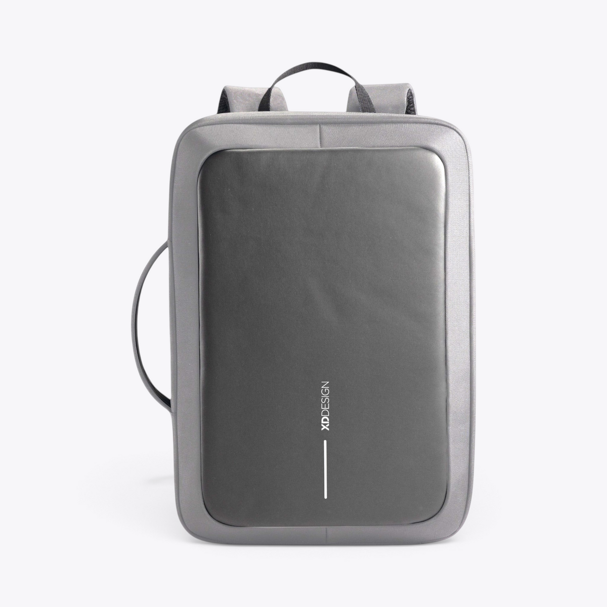 Bobby Bizz 2.0 sac à dos et sacoche antivol gris, vue de face en mode sac à dos