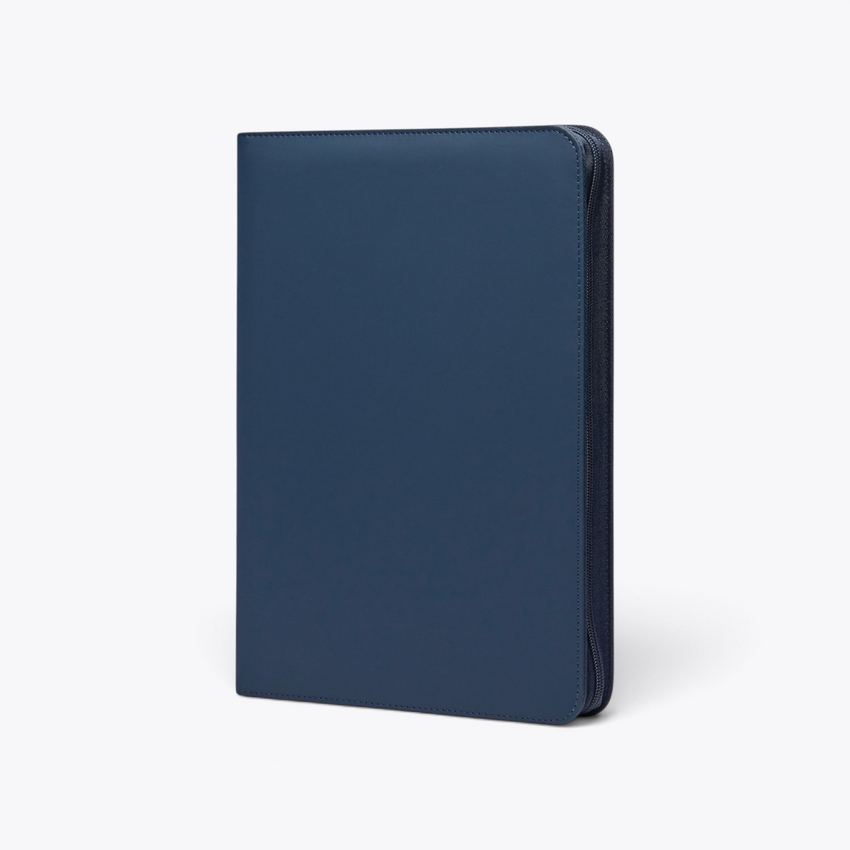 TODAY MERCH navy blue zippered leather portfolio for professionals, ideal for documents and business cards.