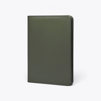 TODAY MERCH olive green zip portfolio for documents. Professional and elegant design with secure zip closure.
