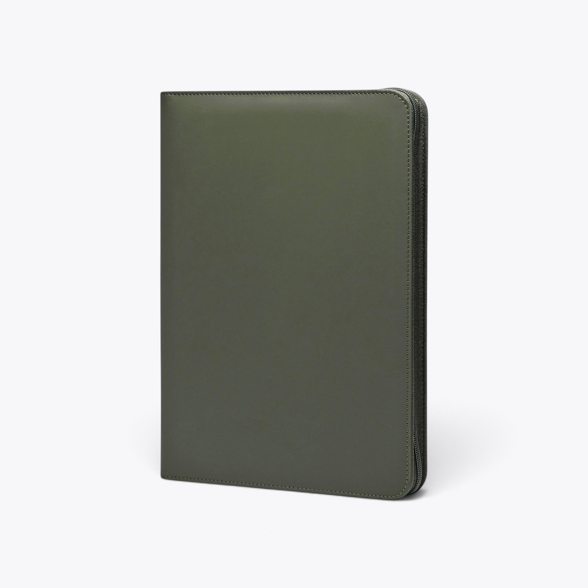 TODAY MERCH olive green zip portfolio for documents. Professional and elegant design with secure zip closure.