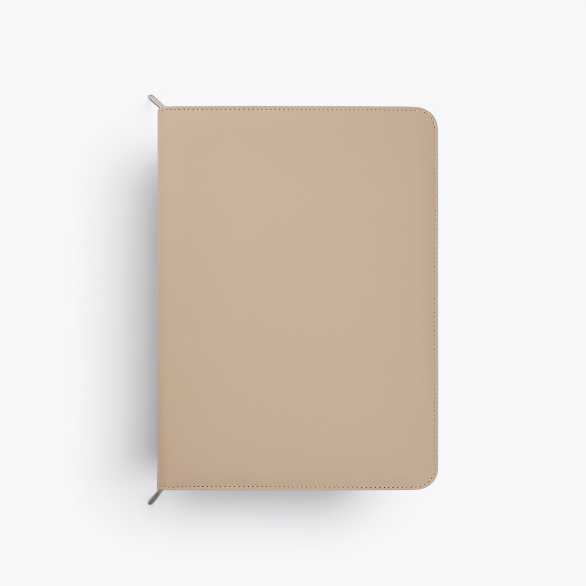 TODAY MERCH beige leather zip portfolio for professionals, sleek and secure for documents.